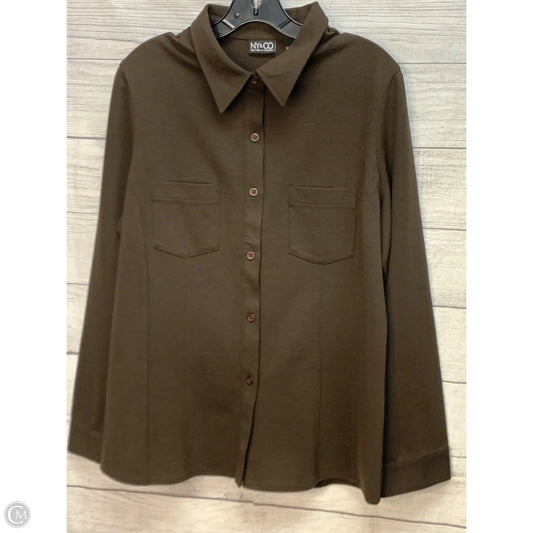 Top Long Sleeve By New York And Co In Brown, Size: Xl