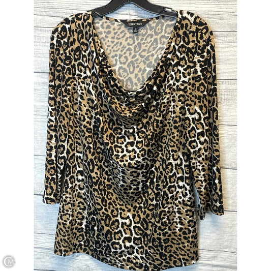 Top Long Sleeve By Ellen Tracy In Animal Print, Size: L