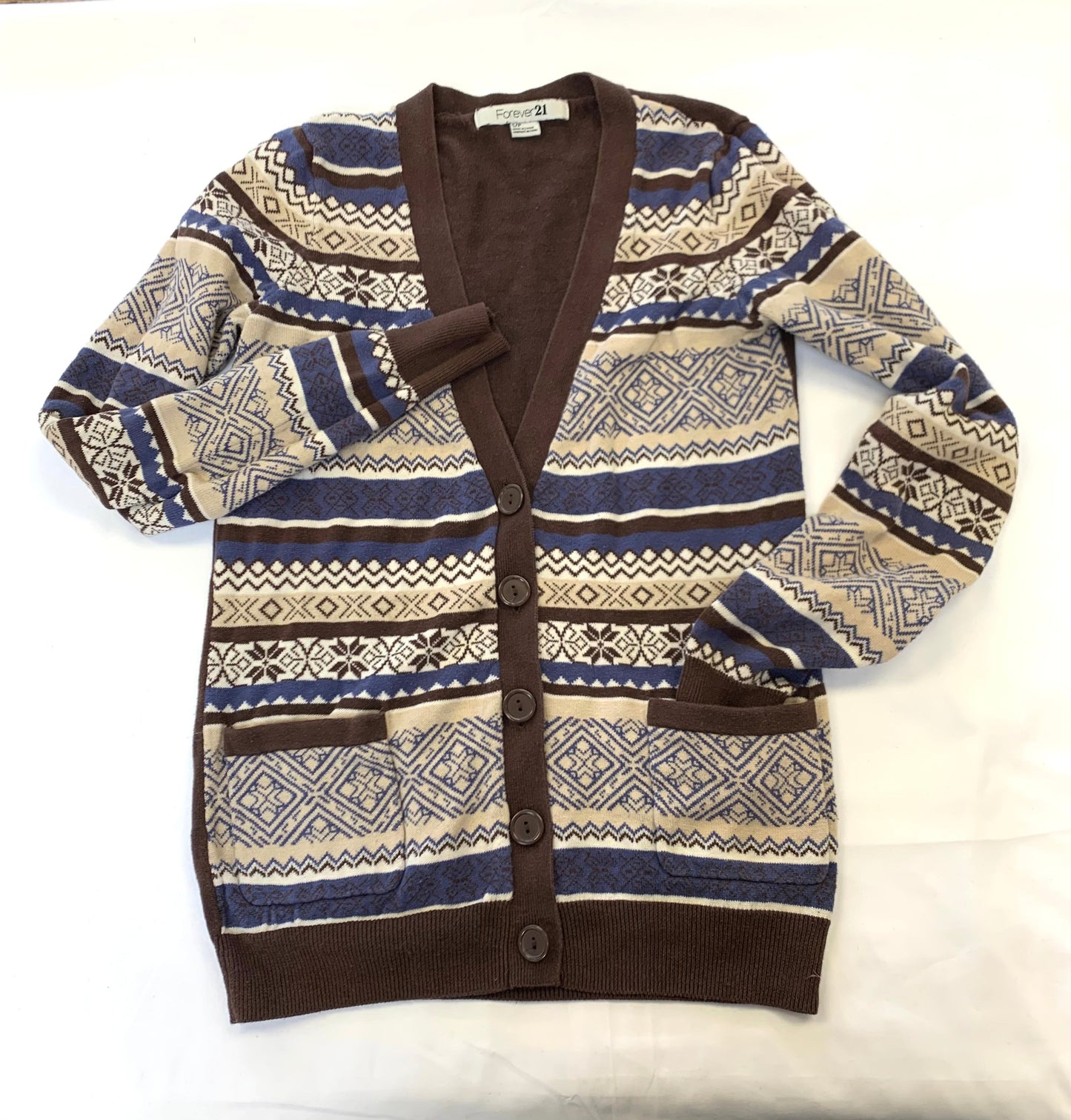 Sweater Cardigan By Forever 21 In Brown, Size: S