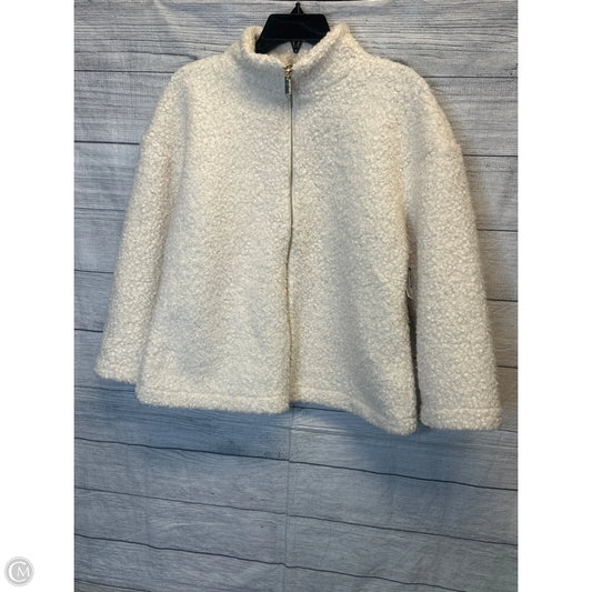 Jacket Faux Fur & Sherpa By Anne Klein In Cream, Size: S