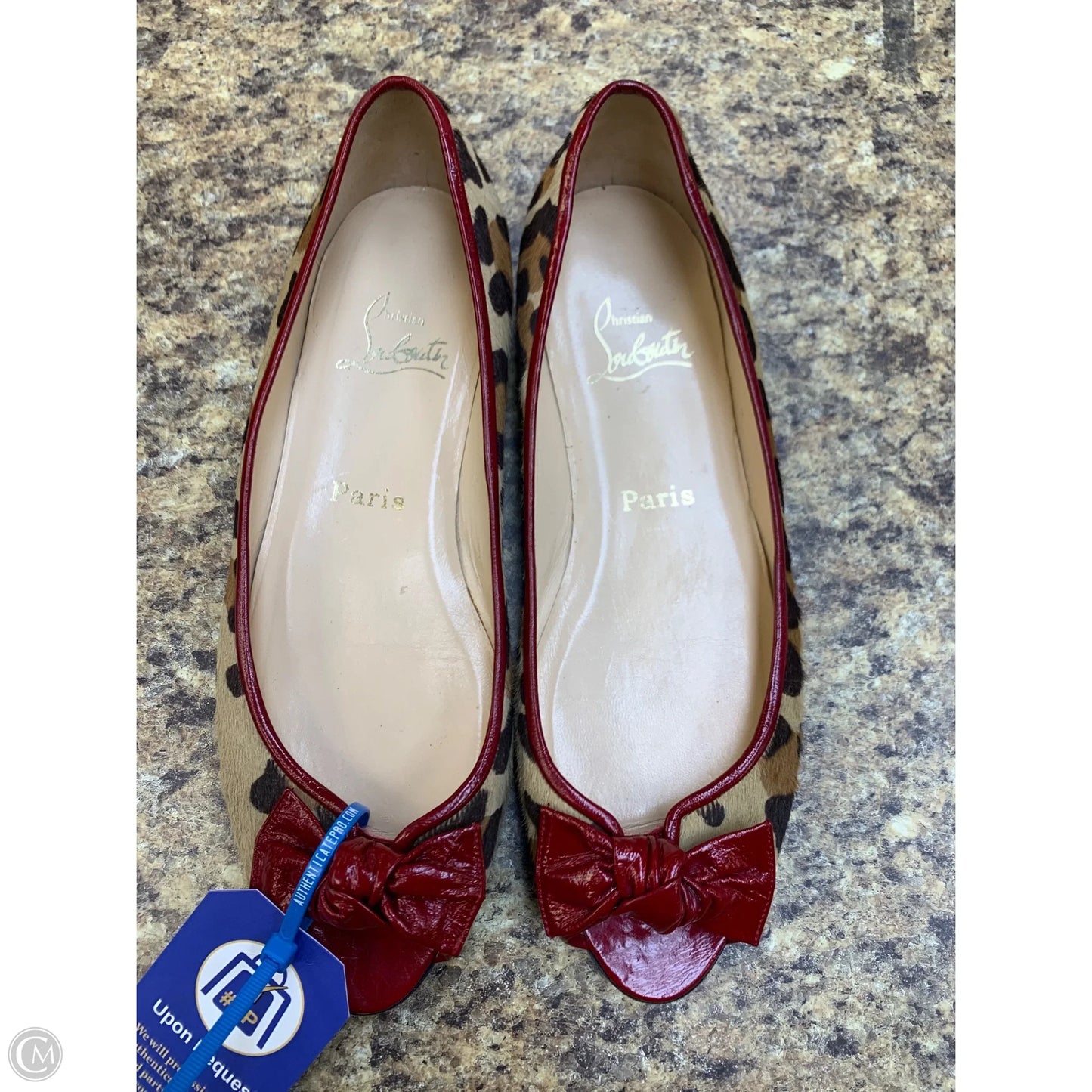 Shoes Luxury Designer By Christian Louboutin In Animal Print, Size: 8.5