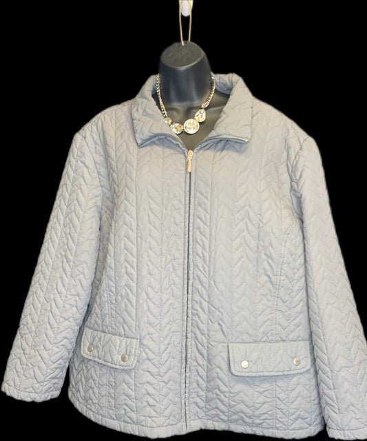 Jacket Puffer & Quilted By Jane Ashley In Grey, Size: 2x