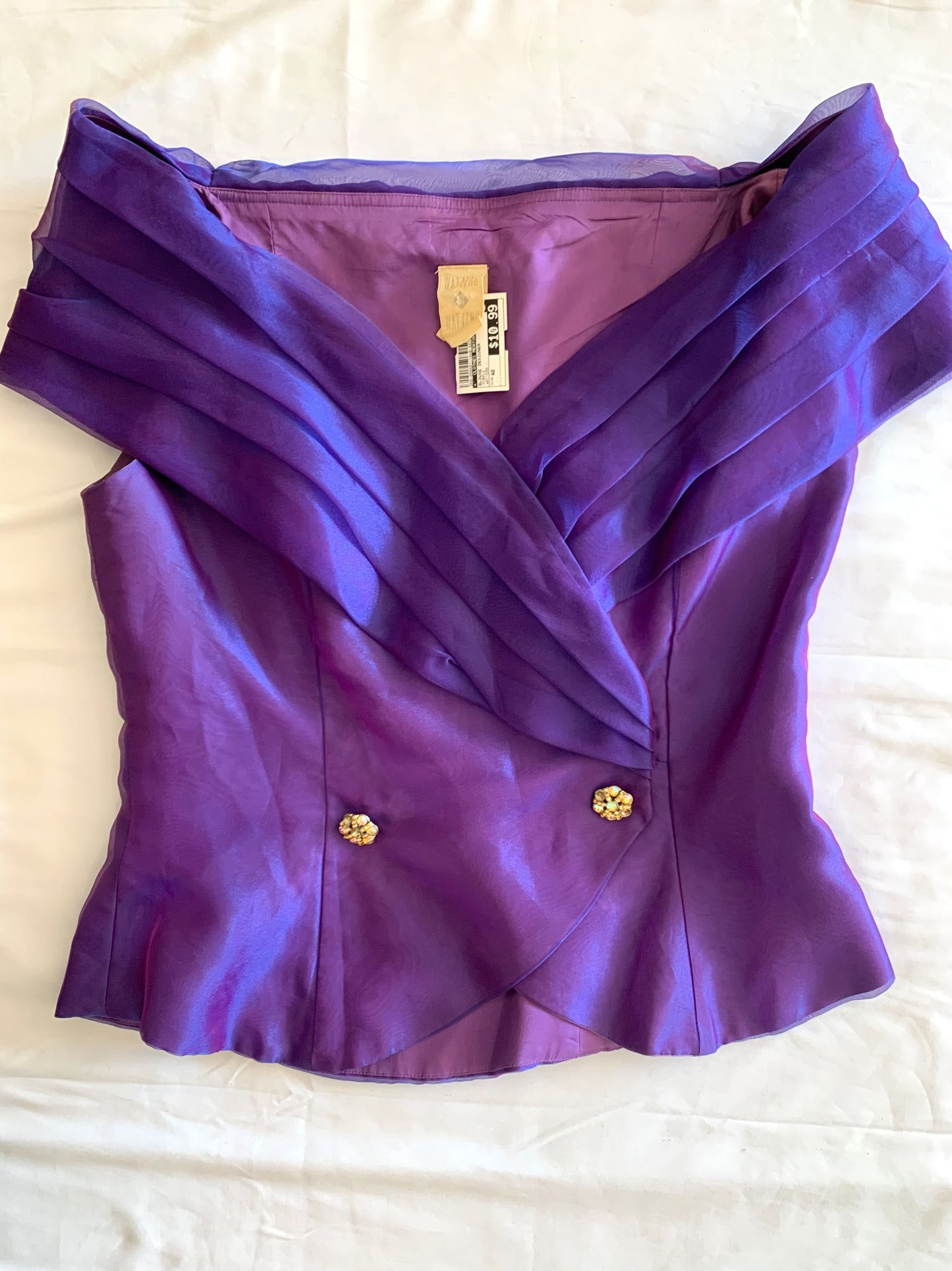 Blouse Designer By Clothes Mentor In Purple, Size: 40