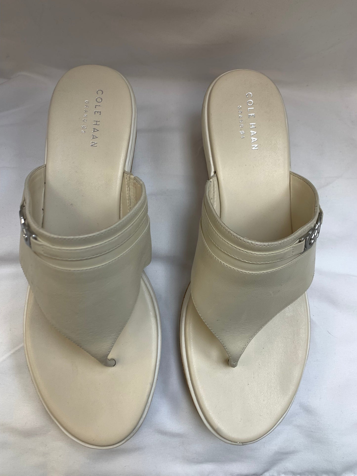 Sandals Heels Block By Cole-haan In Beige, Size: 10