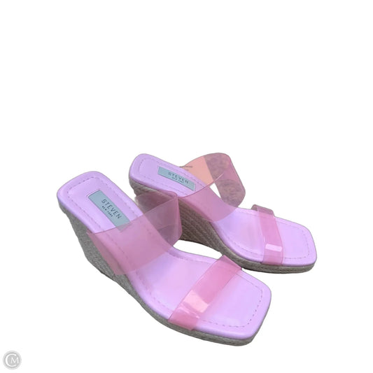 Sandals Heels Wedge By Cmf In Pink, Size: 8.5