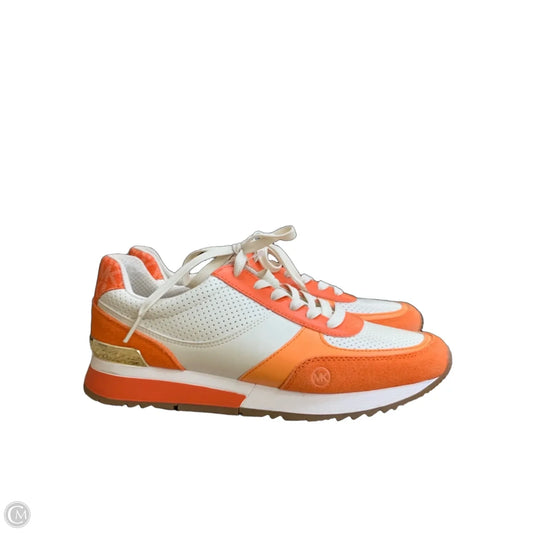 Shoes Sneakers By Michael By Michael Kors In Orange & White, Size: 8
