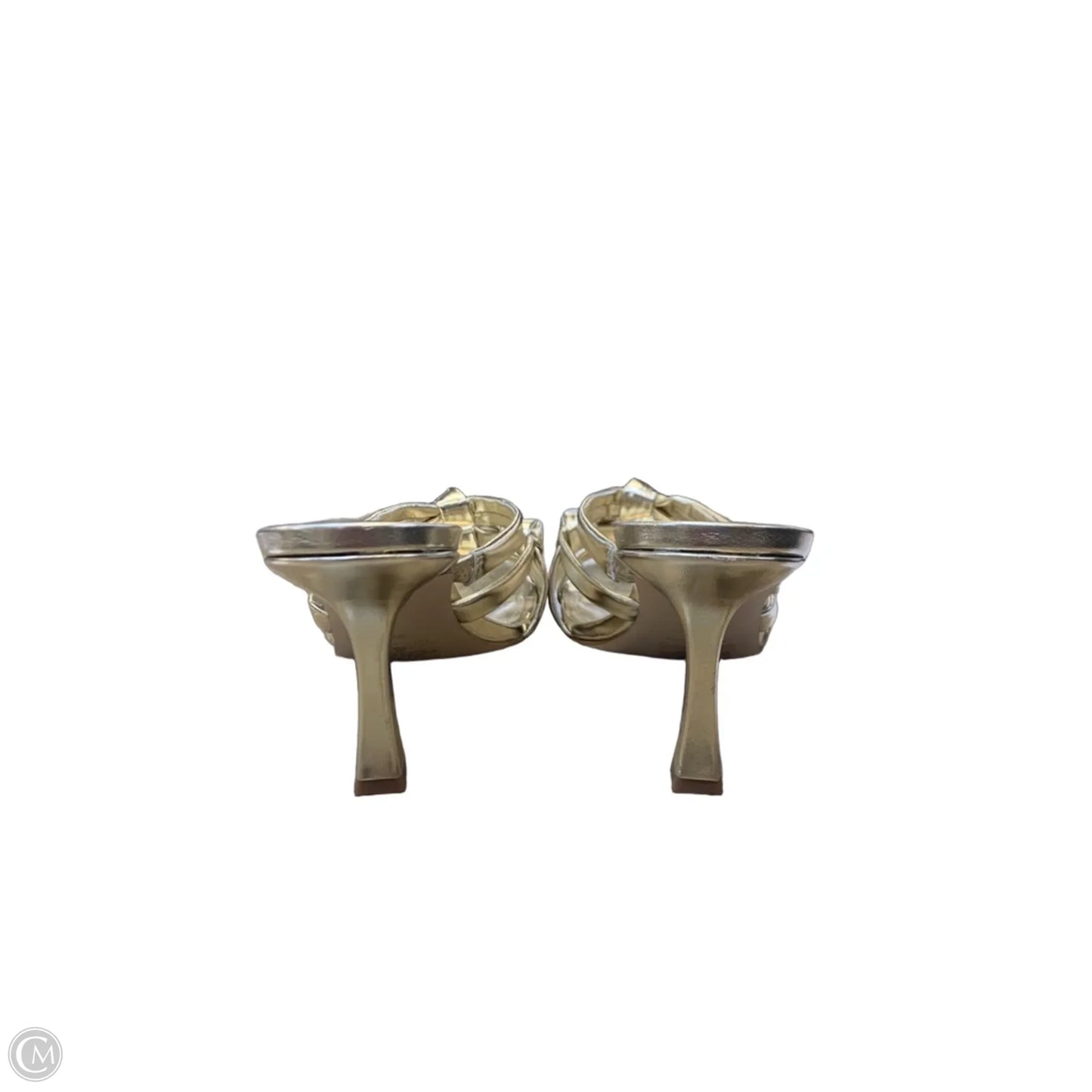 Sandals Heels Kitten By Nine West In Gold, Size: 9.5