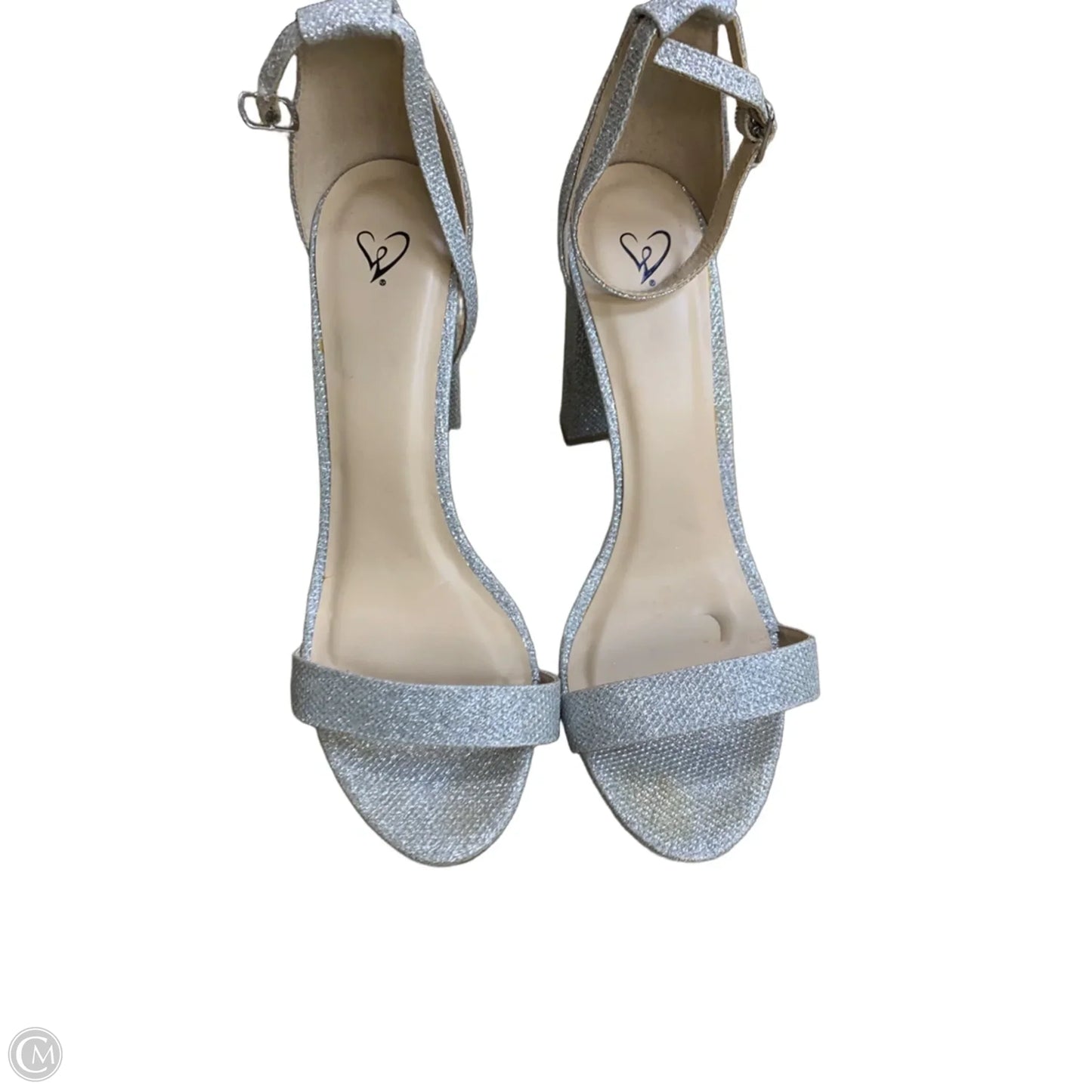 Sandals Heels Block By Cmf In Silver, Size: 10