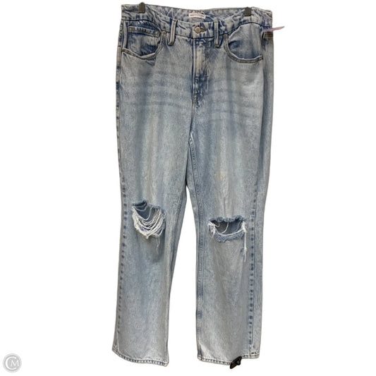Jeans Straight By Good American In Blue Denim, Size: 10