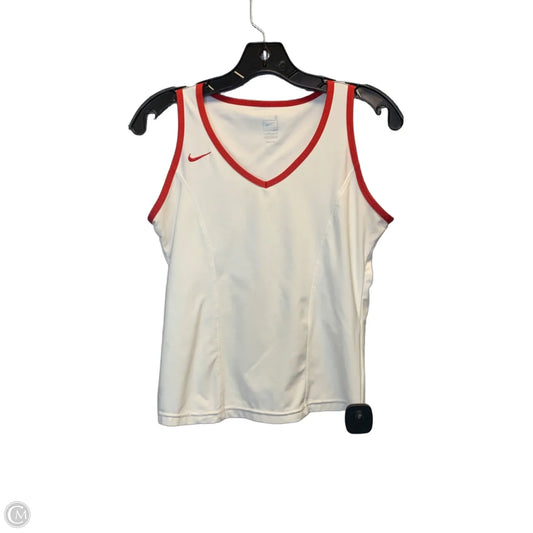 Top Sleeveless By Nike In Red & White, Size: S