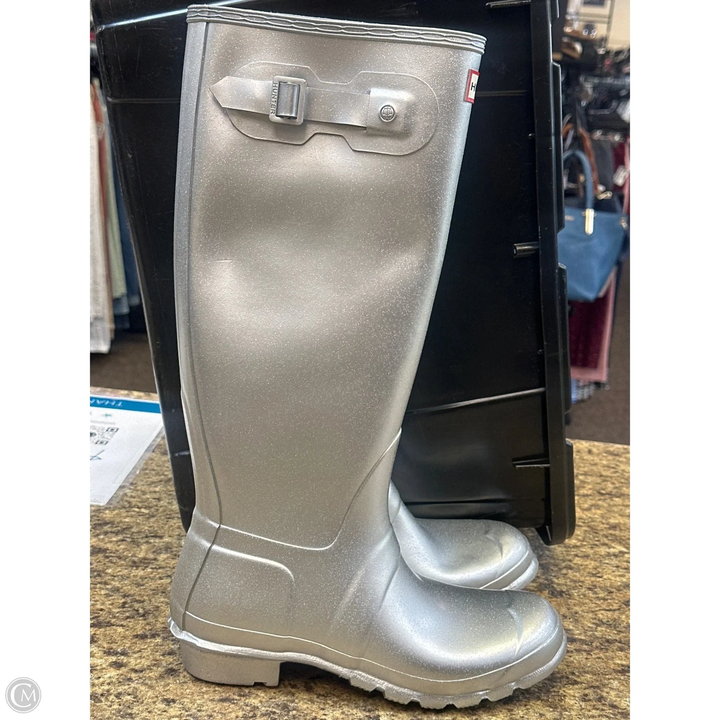 Boots Knee Flats By Hunter In Silver, Size: 9