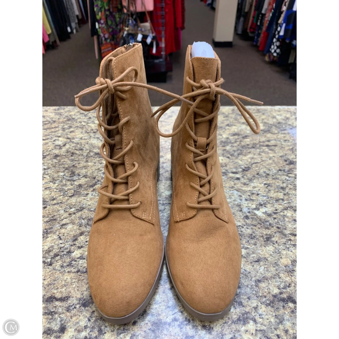 Boots Ankle Heels By Loft In Tan, Size: 10