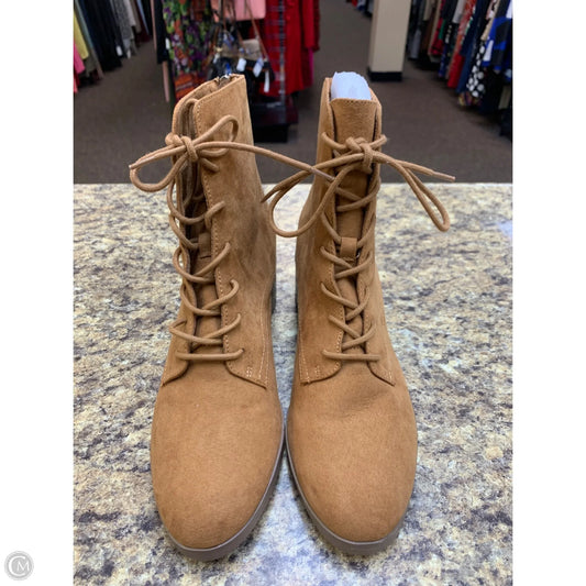 Boots Ankle Heels By Loft In Tan, Size: 10