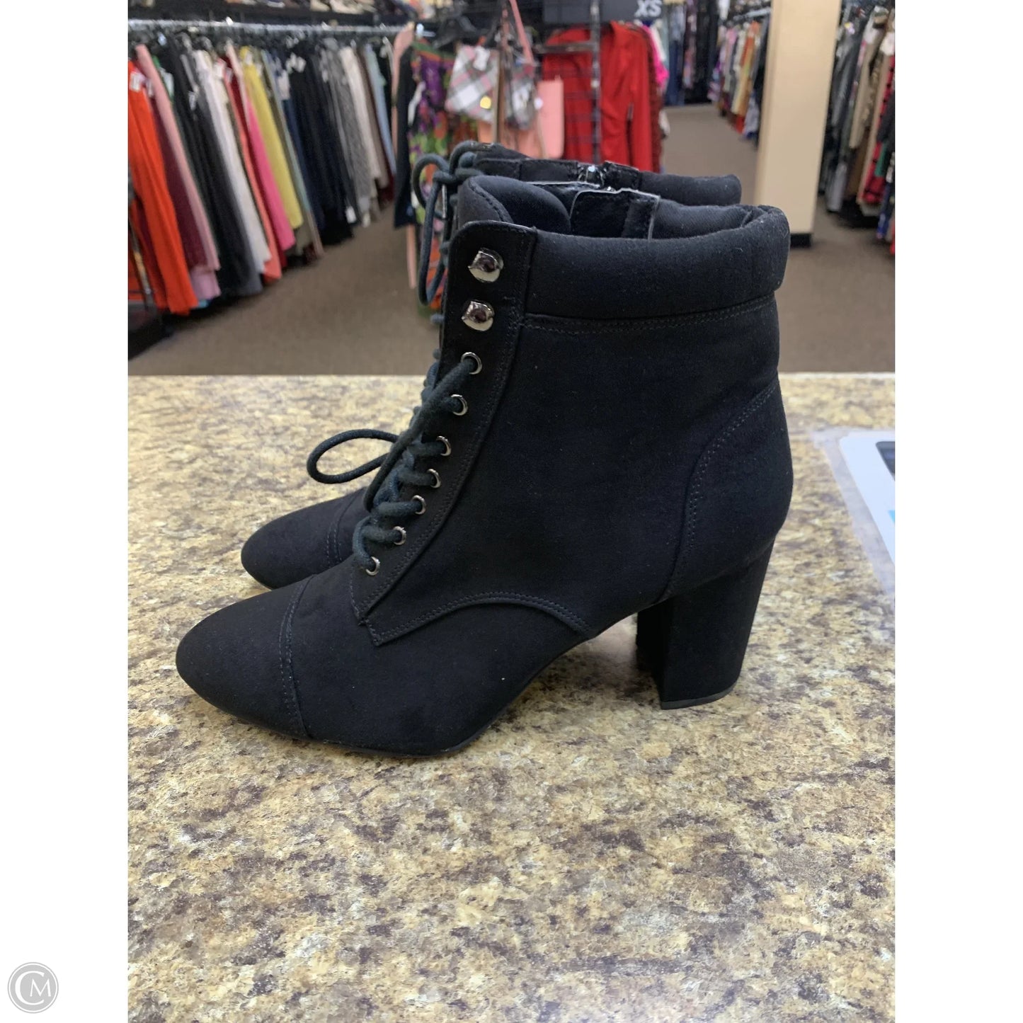 Boots Ankle Heels By Madden Girl In Black, Size: 10