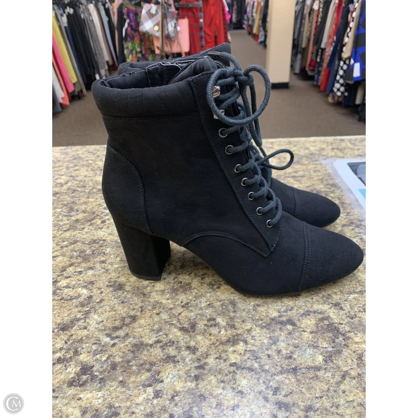 Boots Ankle Heels By Madden Girl In Black, Size: 10