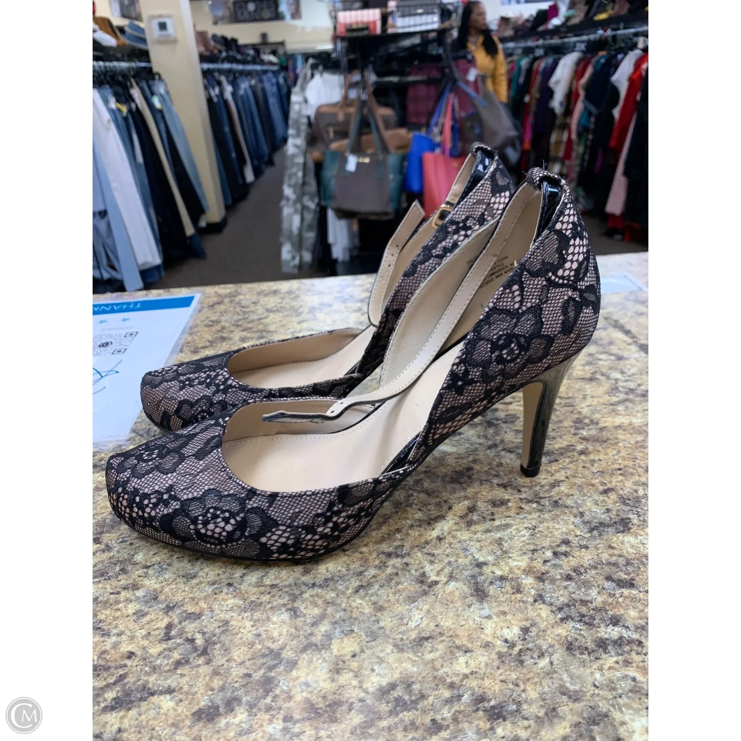 Shoes Heels Stiletto By Justfab In Black & Cream, Size: 11