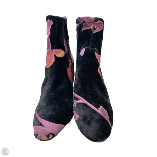 Boots Ankle Heels By Steve Madden In Black & Pink, Size: 9.5