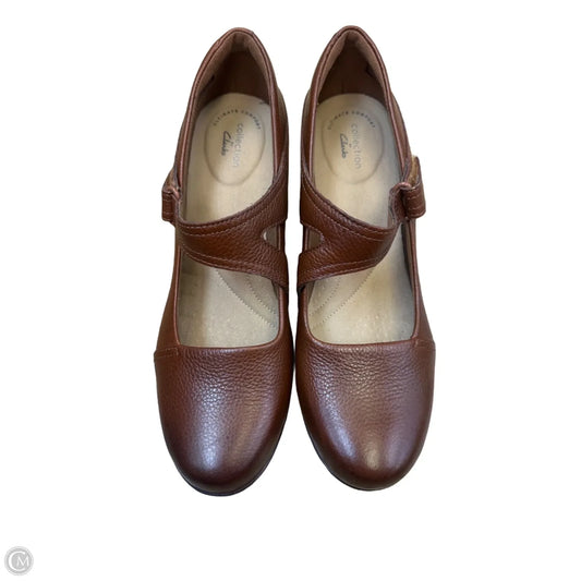 Shoes Heels Block By Clarks In Brown, Size: 7.5