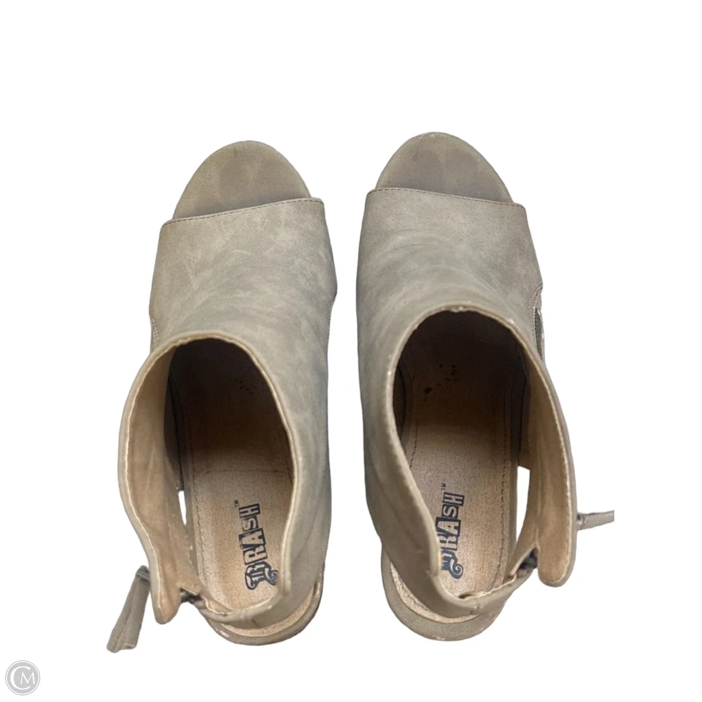 Sandals Heels Wedge By Brash In Tan, Size: 7.5