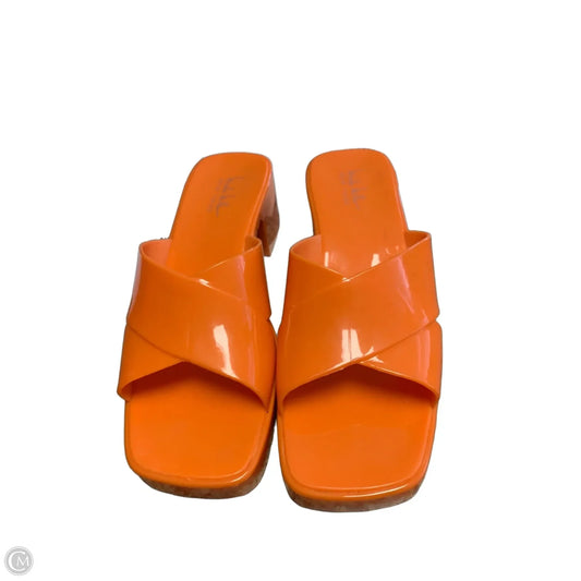 Sandals Heels Block By Nicole Miller In Orange, Size: 8