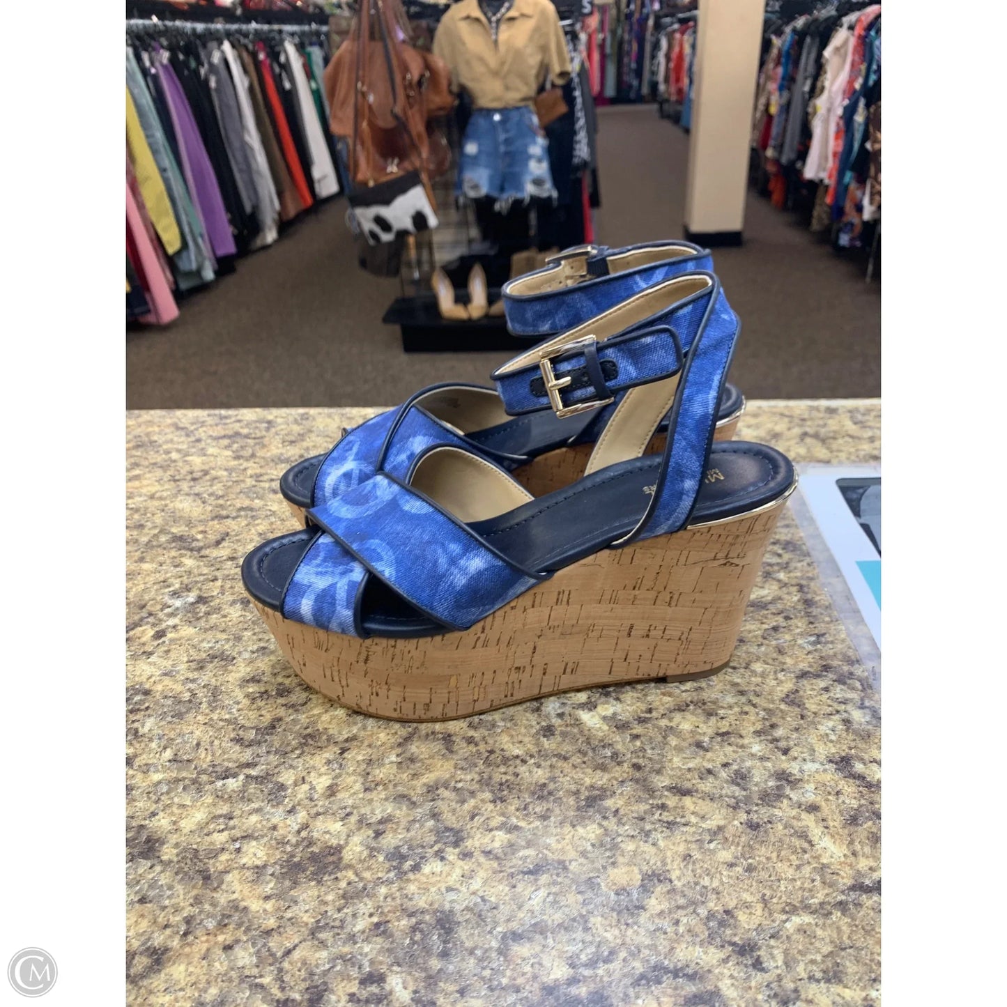 Shoes Designer By Michael Kors In Blue & Brown, Size: 8