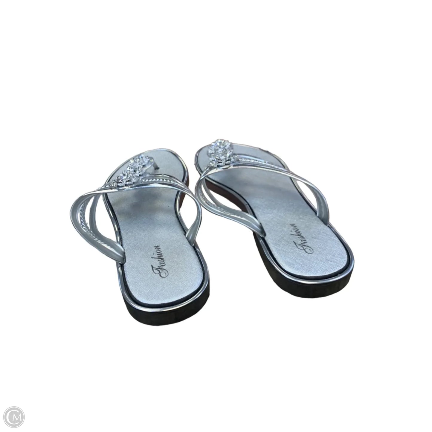 Sandals Flats By Cmf In Silver, Size: 9.5
