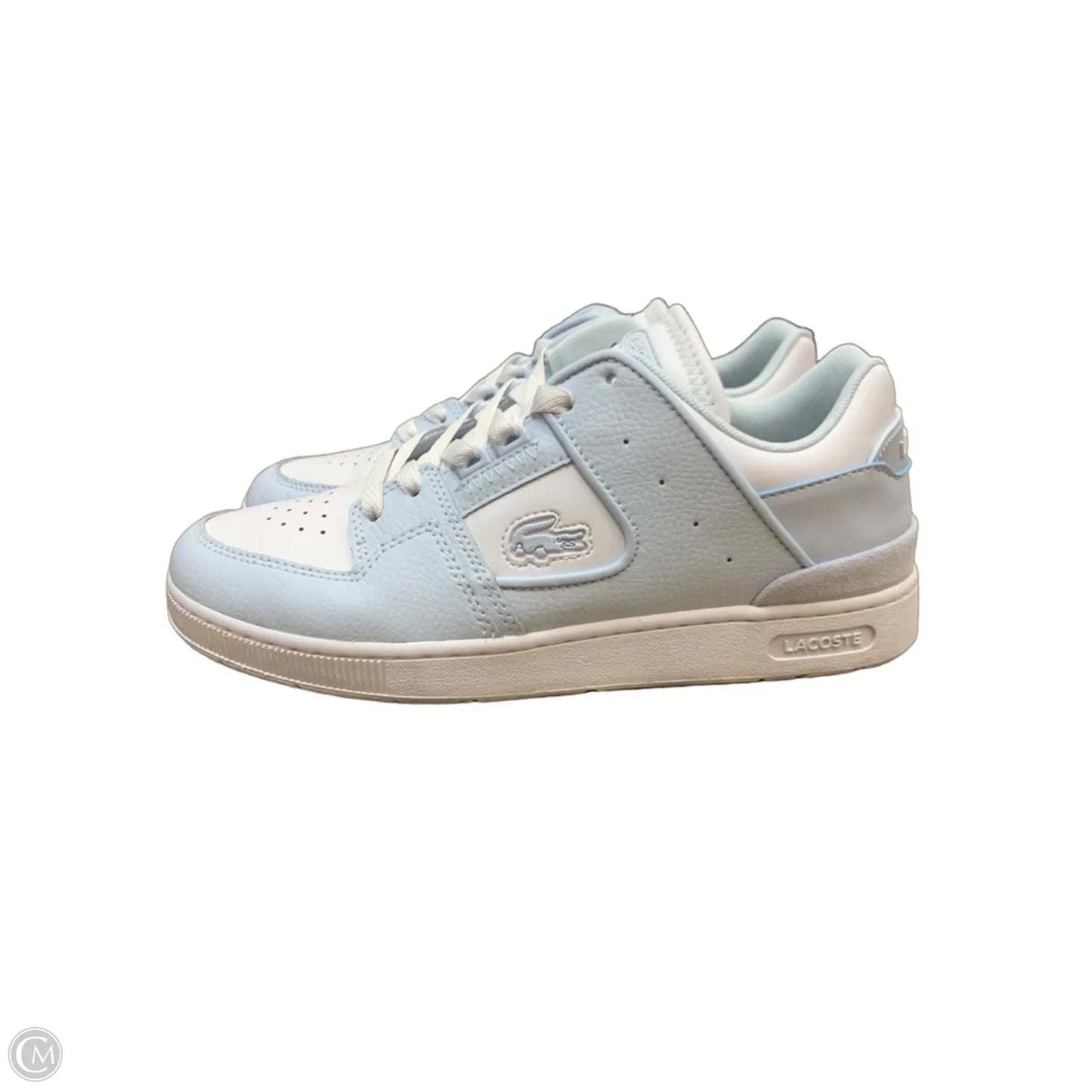 Shoes Sneakers By Lacoste In Blue & White, Size: 8