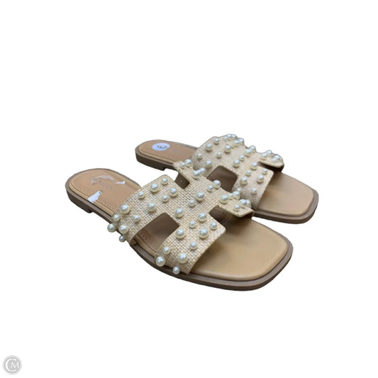 Sandals Flats By Top Moda In Tan, Size: 9