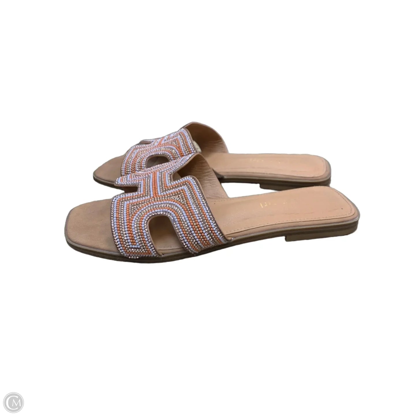 Sandals Flats By Madden Girl In Orange & Tan, Size: 9