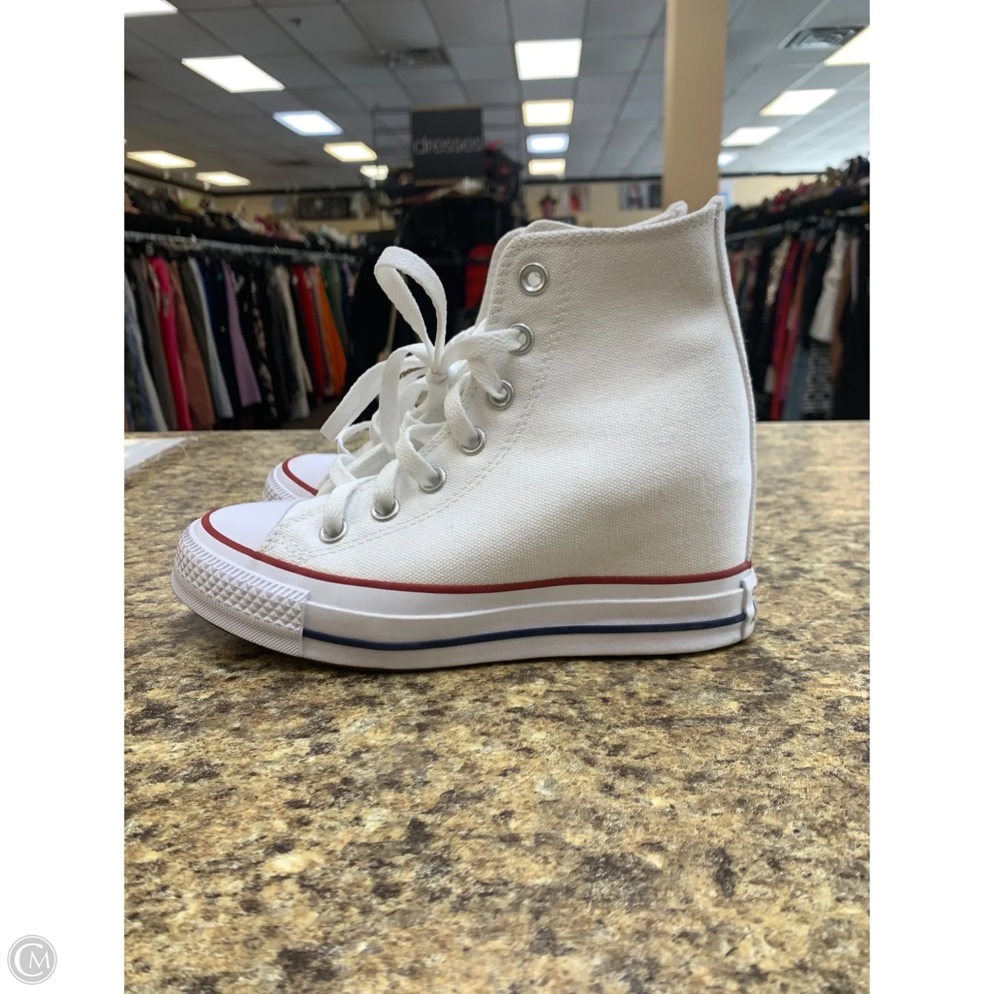 Shoes Heels Wedge By Converse In White, Size: 5.5
