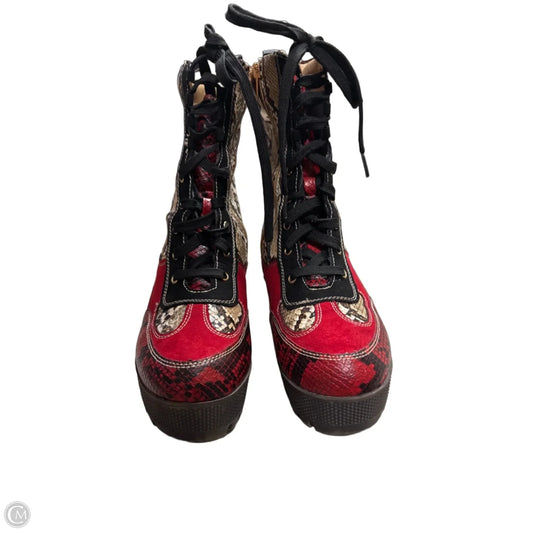 Boots Combat By Rouge In Red, Size: 10