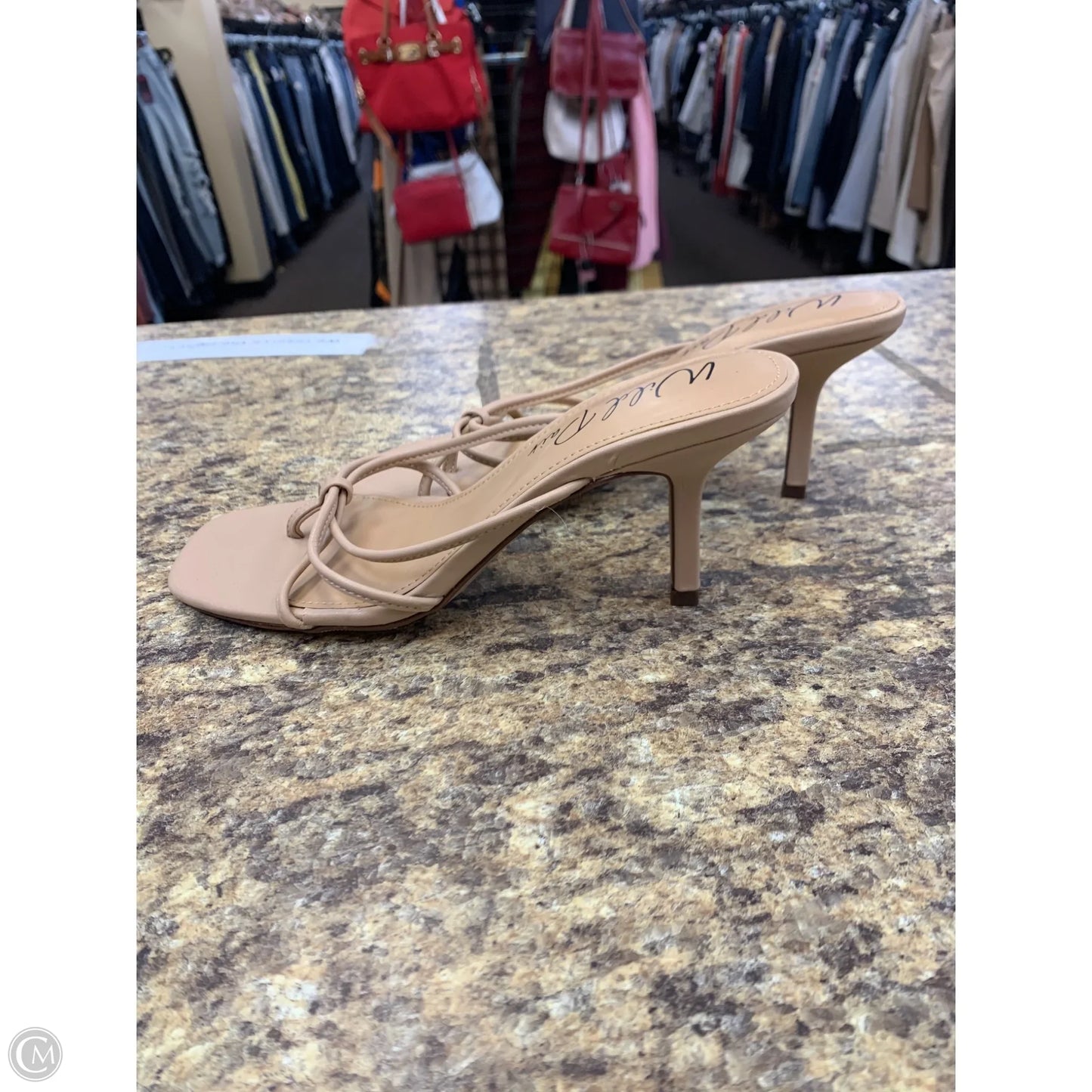 Sandals Heels Kitten By Cmf In Tan, Size: 7