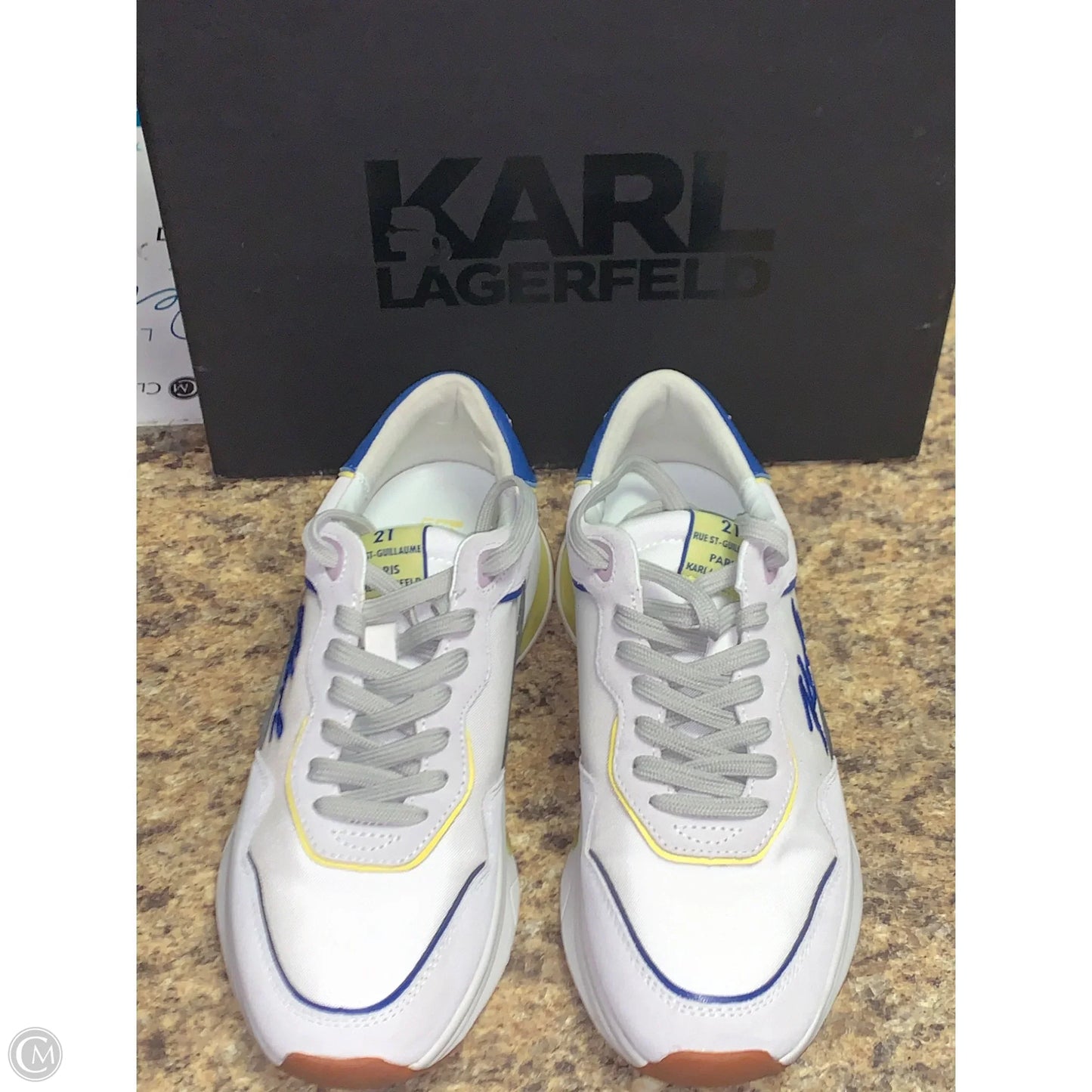 Shoes Designer By Karl Lagerfeld In White, Size: 7