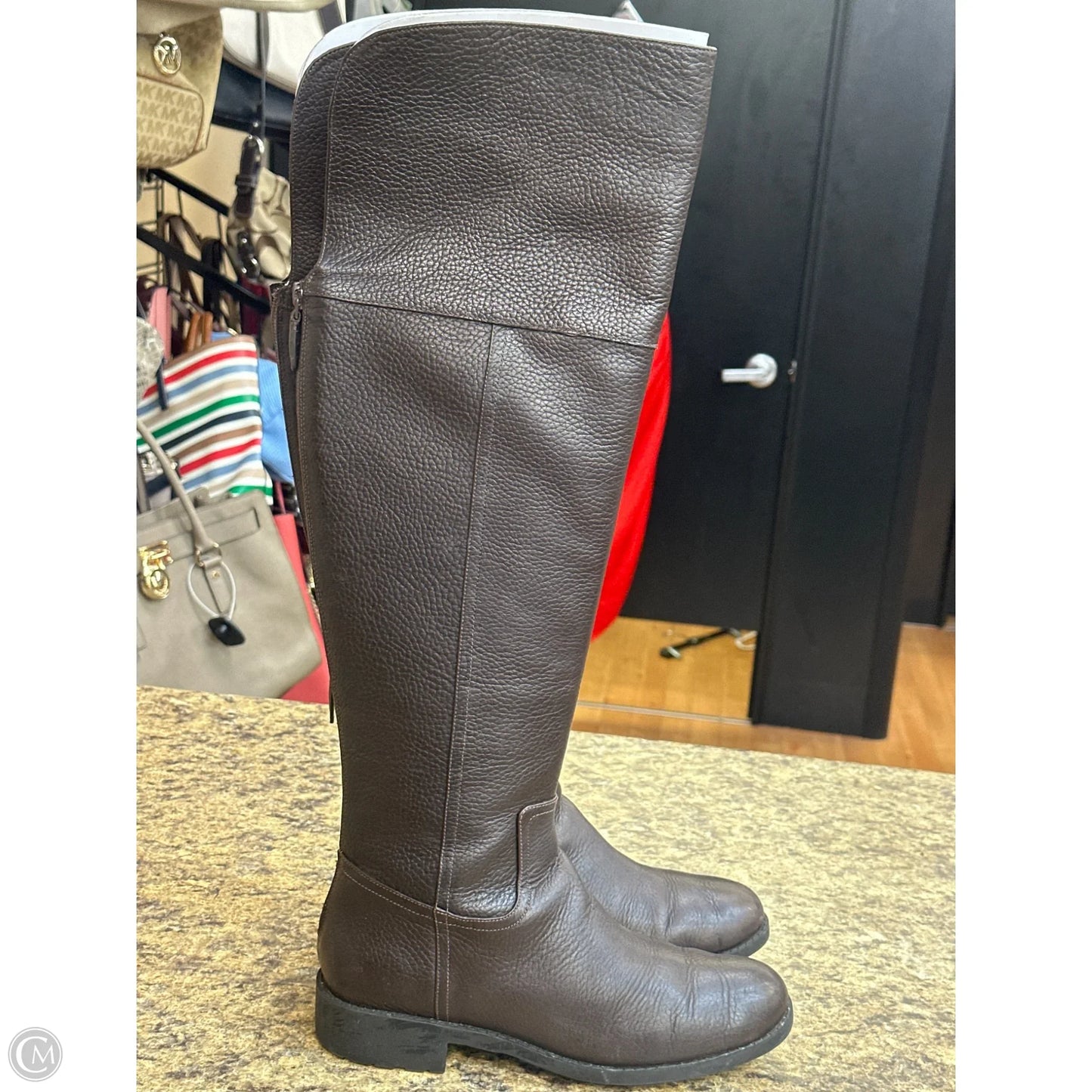 Boots Mid-calf Flats By Cole-haan In Brown, Size: 8