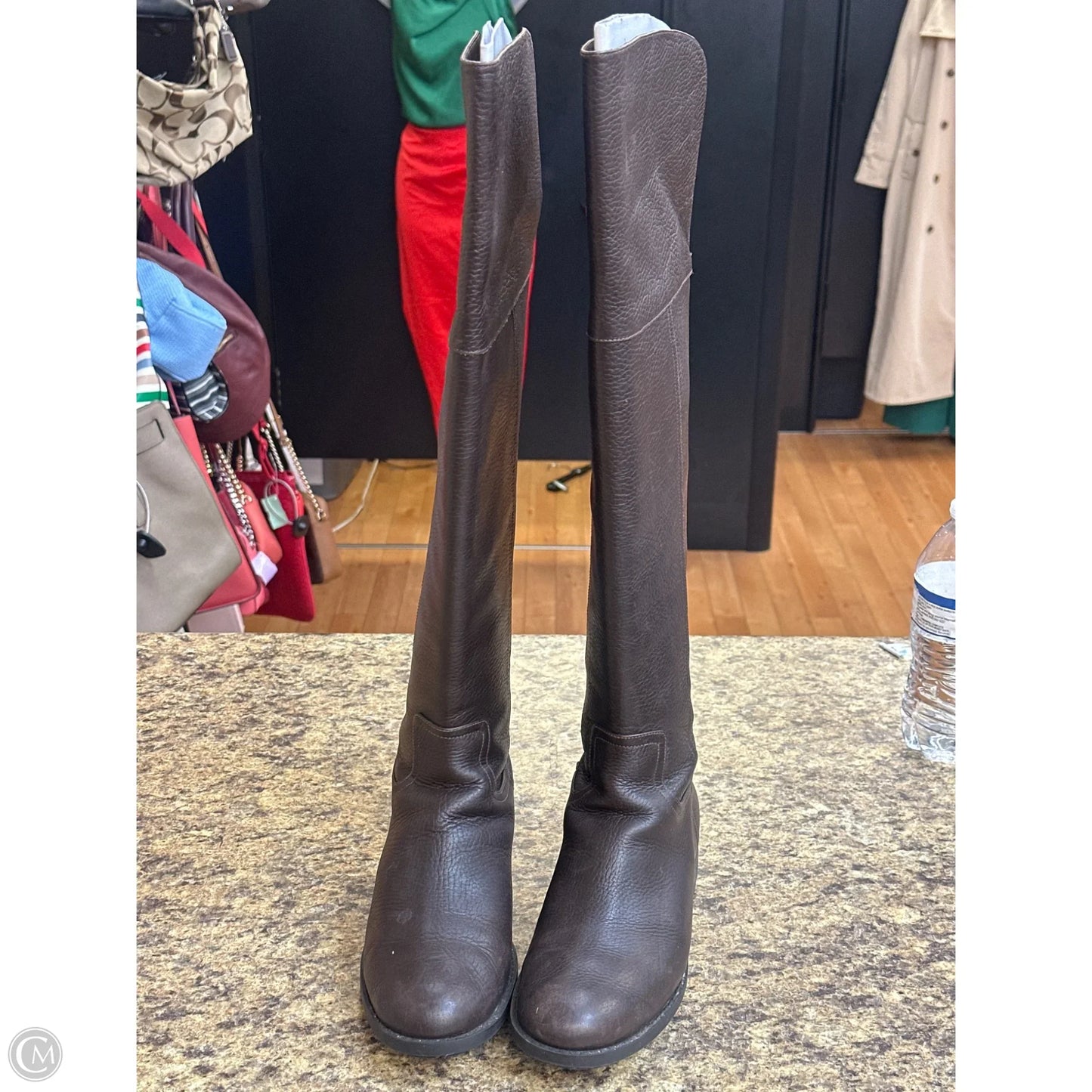 Boots Mid-calf Flats By Cole-haan In Brown, Size: 8