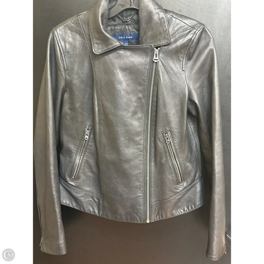 Jacket Leather By Cole-haan In Black, Size: M
