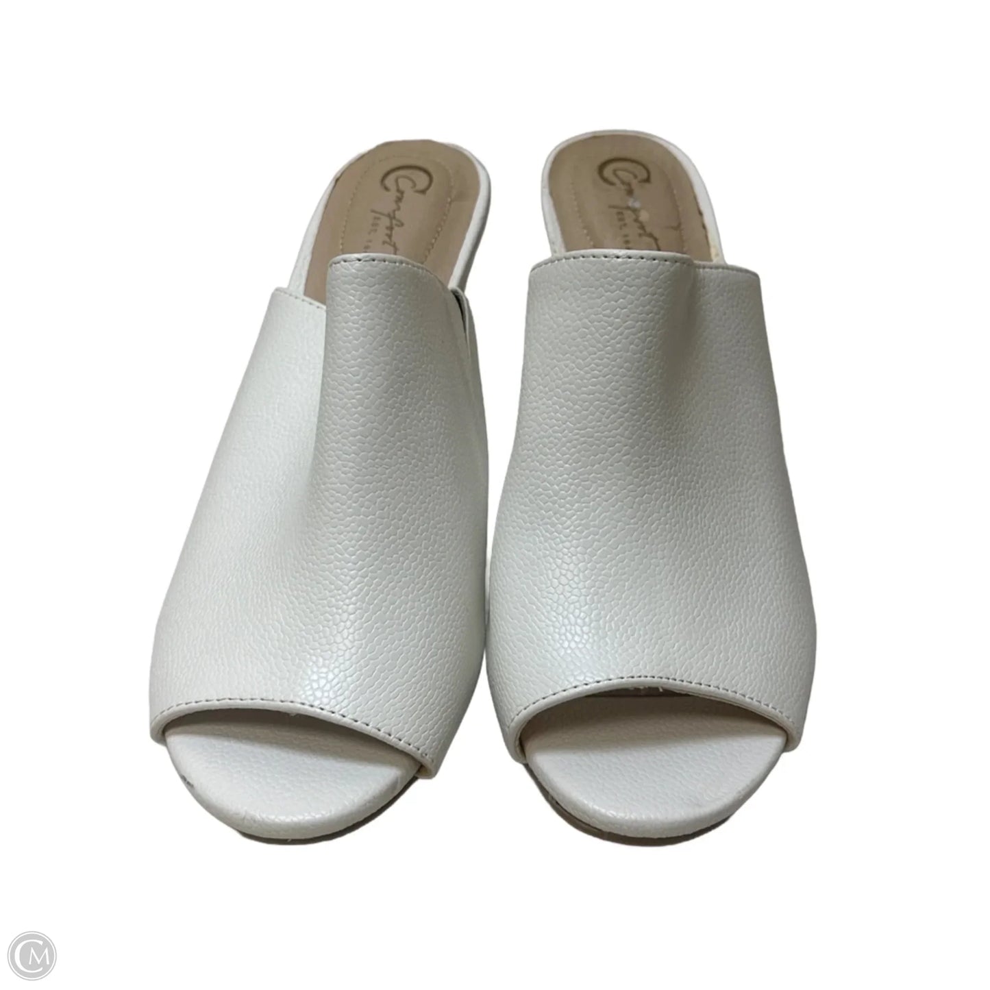 Sandals Heels Block By Comfort Casual In White, Size: 7