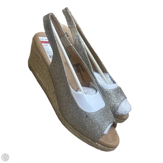Sandals Heels Wedge By White Mountain In Gold & Silver, Size: 8