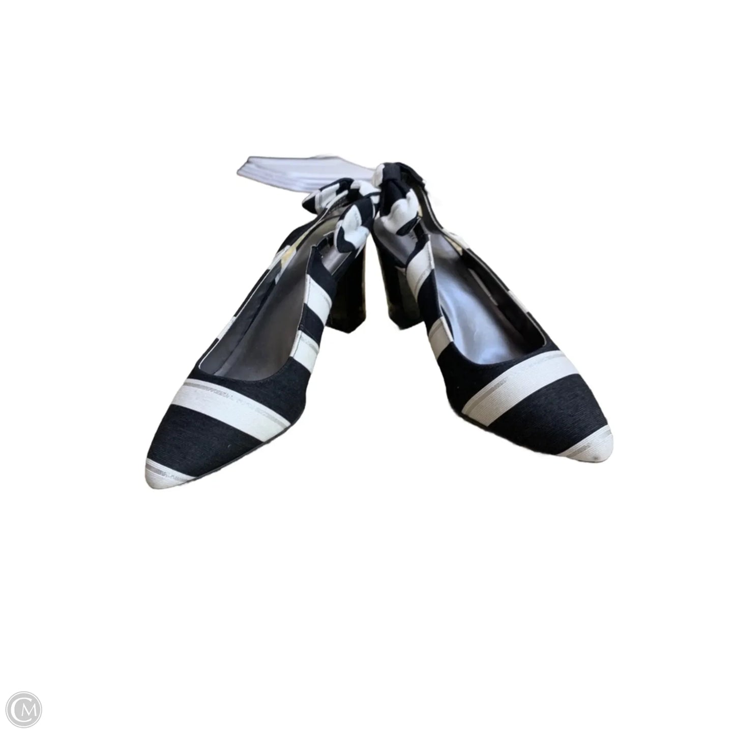 Shoes Heels Kitten By Cme In Black & White, Size: 12