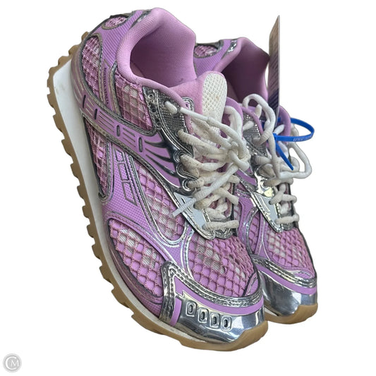Shoes Luxury Designer By Bottega Veneta In Pink & Silver, Size: 8