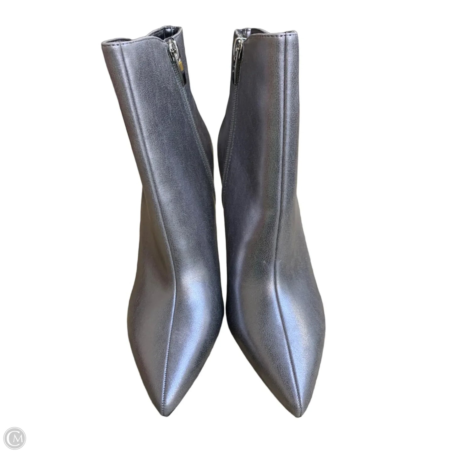 Boots Ankle Heels By Nine West In Silver, Size: 8