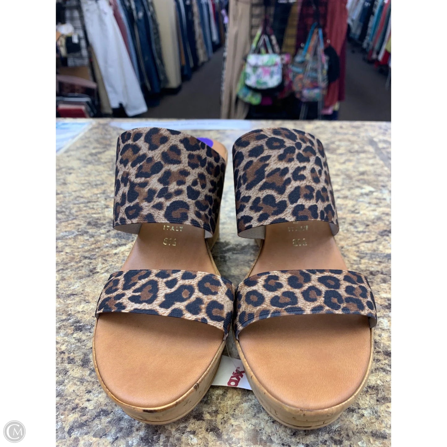 Shoes Heels Wedge By Italian Shoemakers In Animal Print, Size: 8