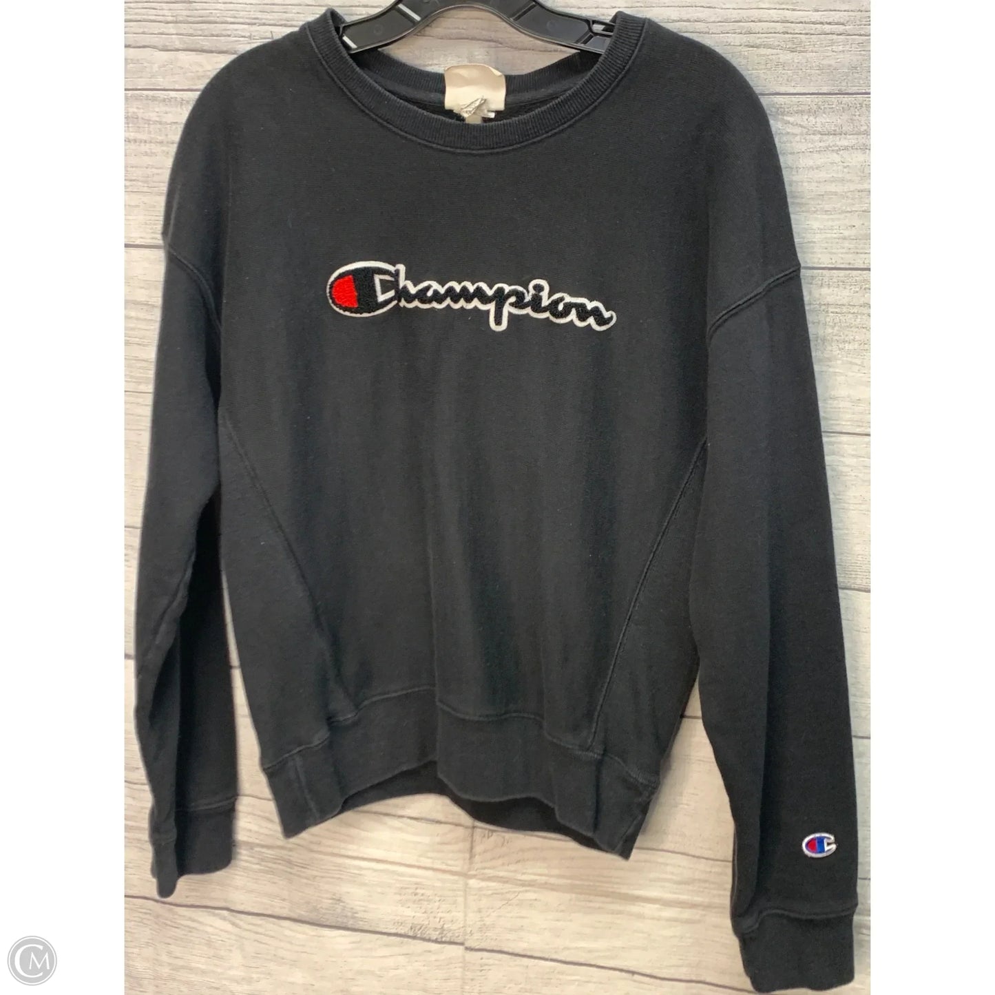 Sweatshirt Crewneck By Champion In Black, Size: M