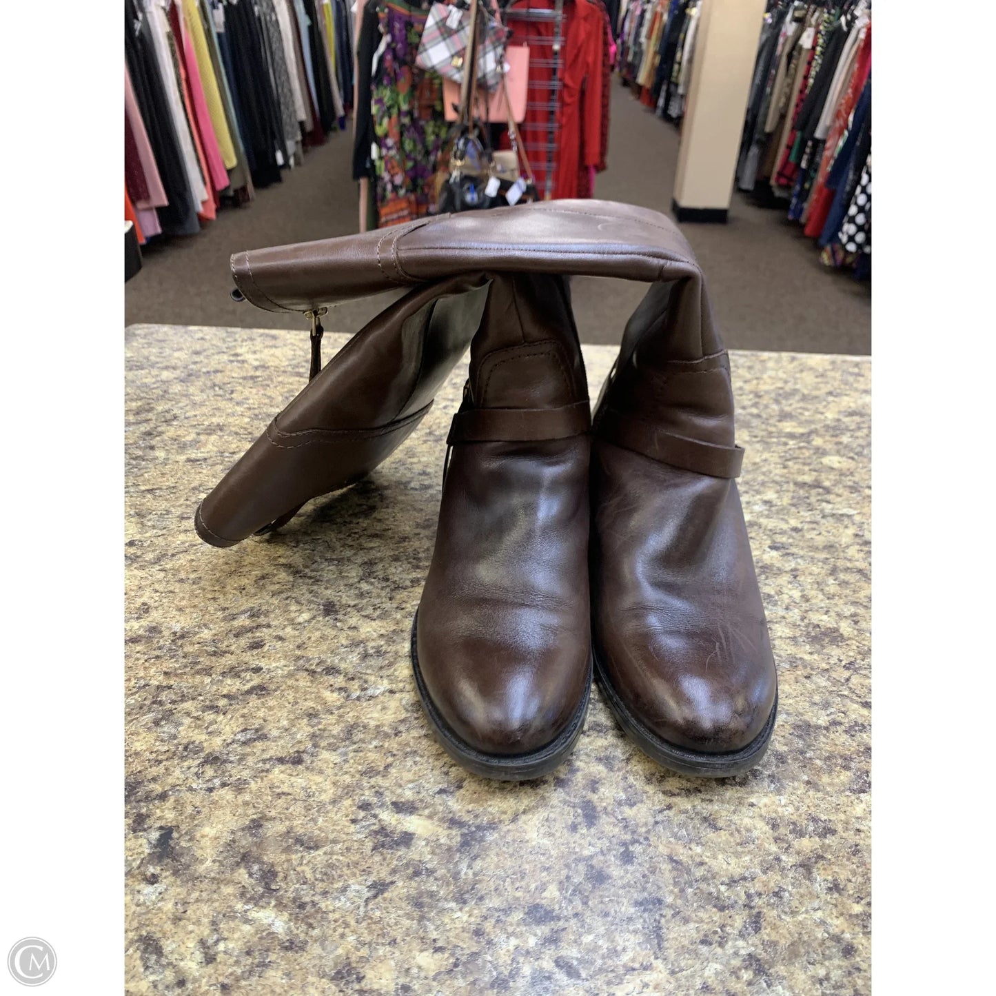 Boots Knee Flats By Franco Sarto In Brown, Size: 9.5