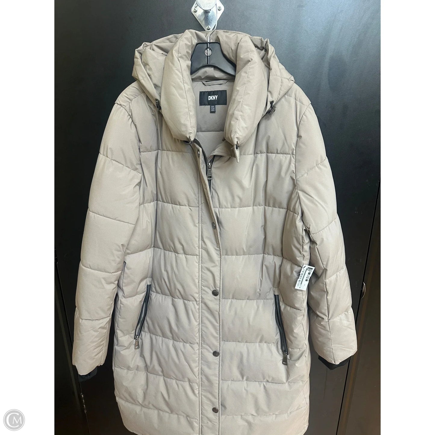 Coat Puffer & Quilted By Dkny In Taupe, Size: Xxl