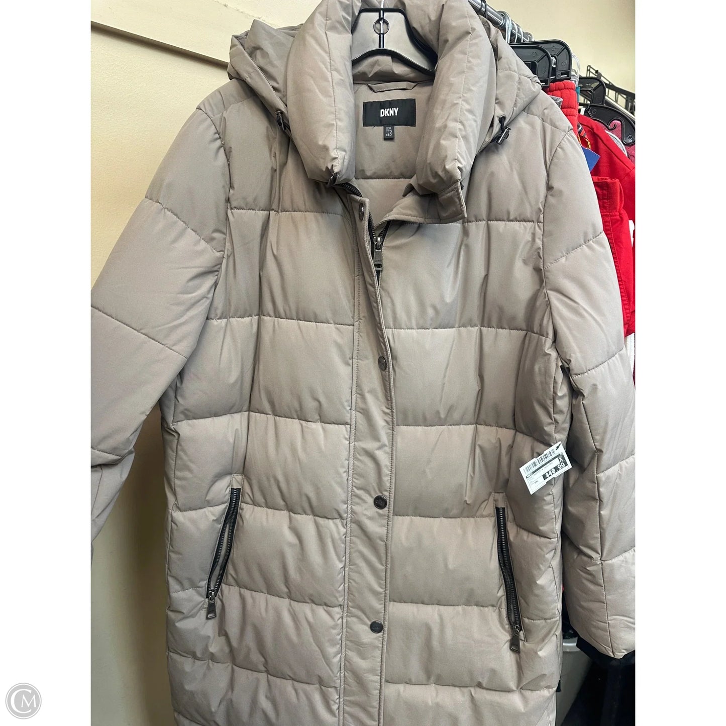 Coat Puffer & Quilted By Dkny In Taupe, Size: Xxl
