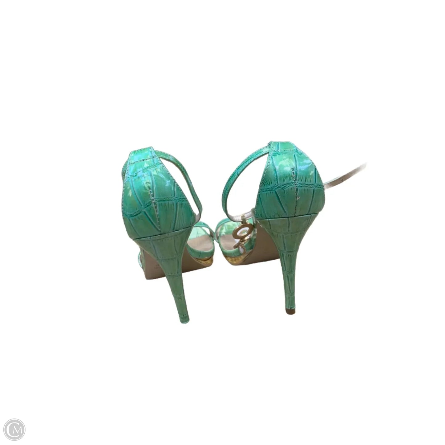 Sandals Heels Stiletto By Cmf In Green, Size: 6