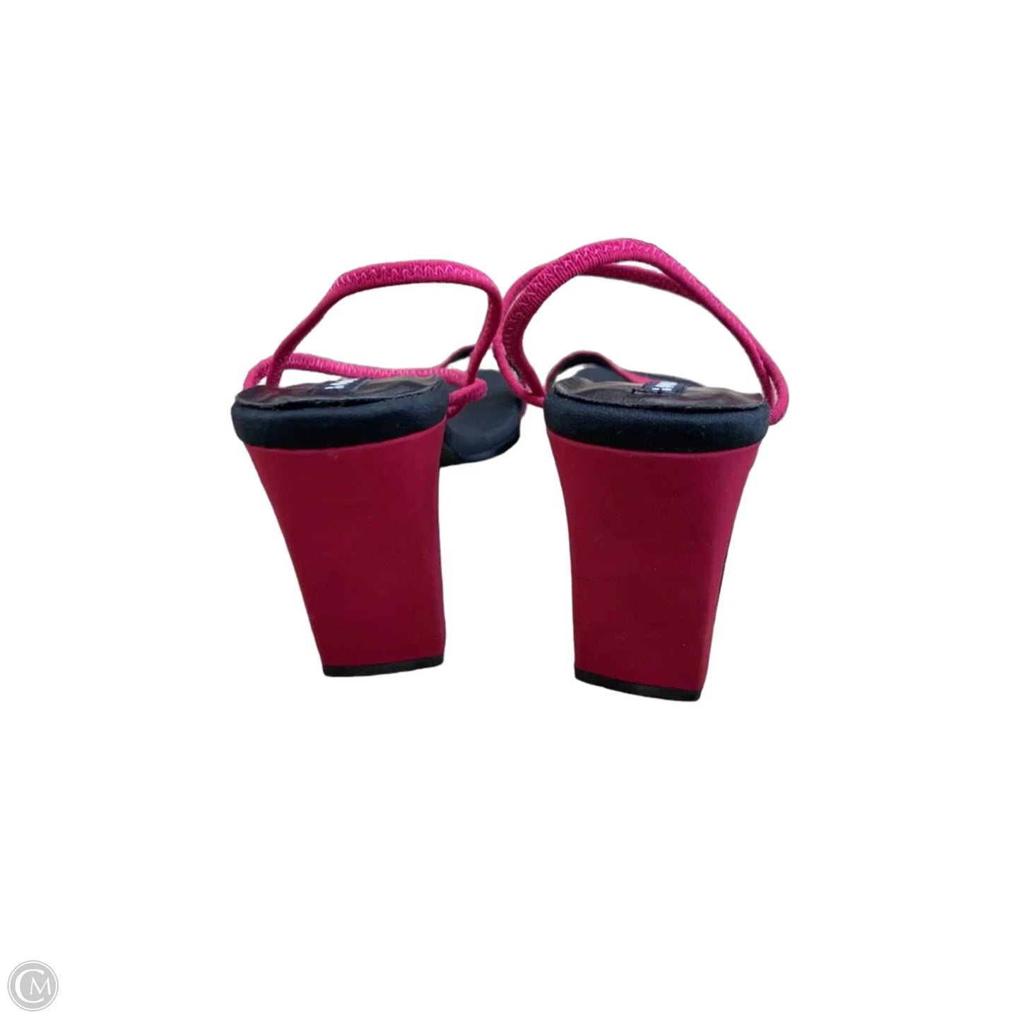 Sandals Heels Block By Madeleine In Black & Pink, Size: 7.5