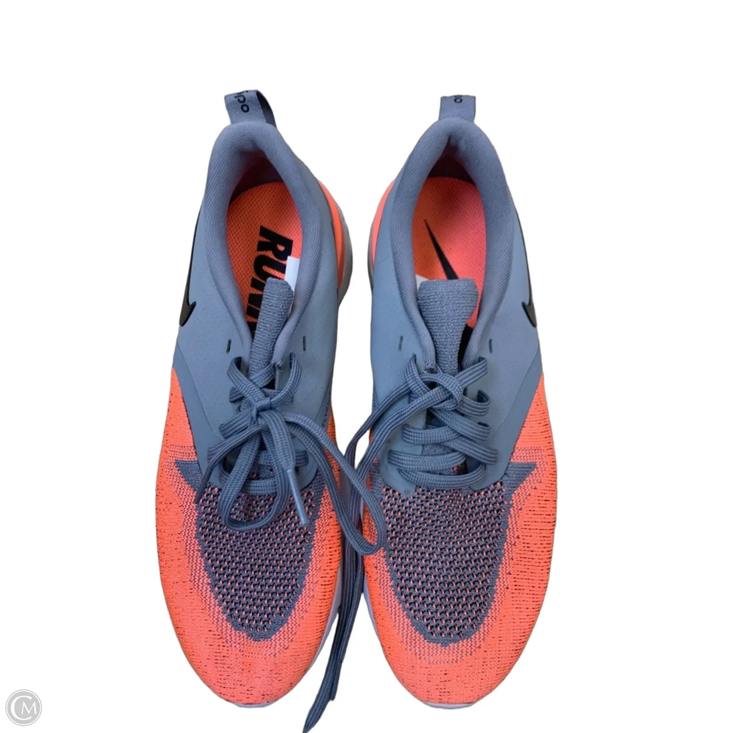 Shoes Athletic By Nike In Grey & Orange, Size: 9