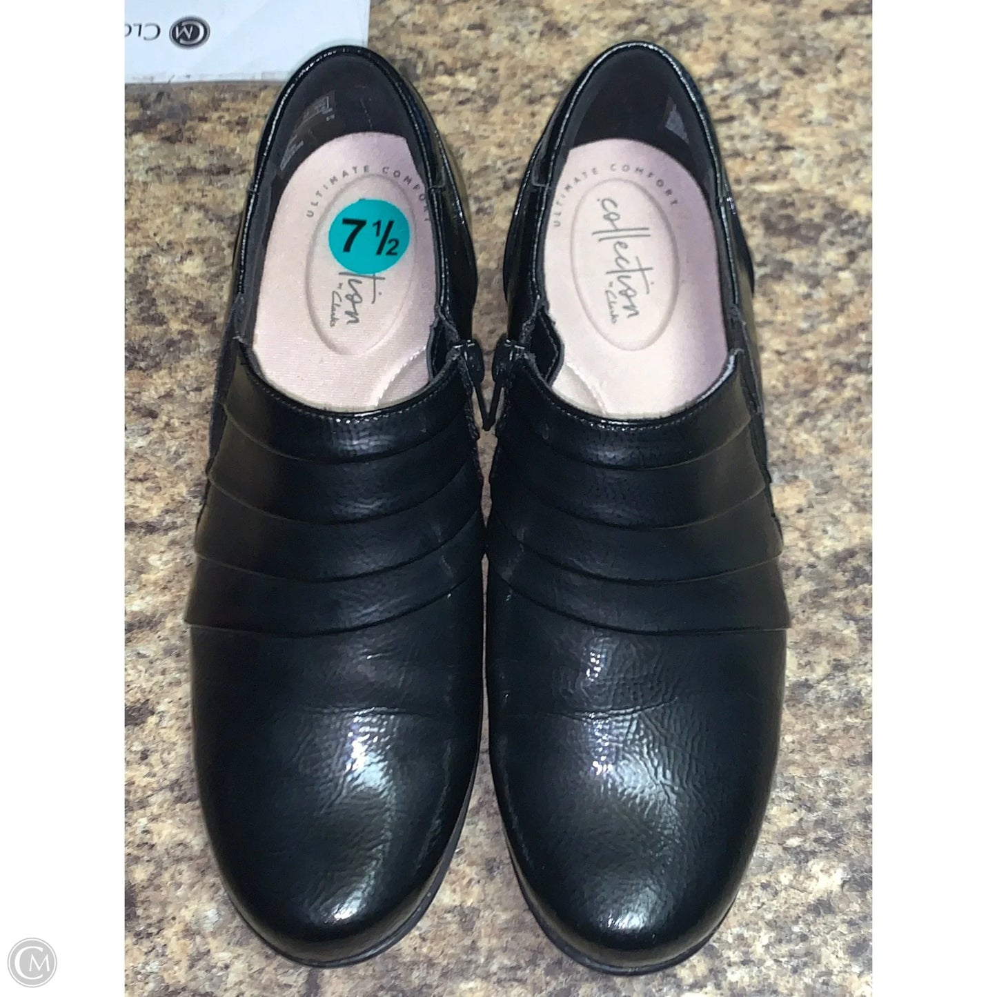 Boots Ankle Heels By Clarks In Black, Size: 7.5